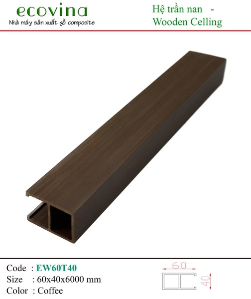 Ecovina EW60T40 Coffee Wood-Plastic Batten