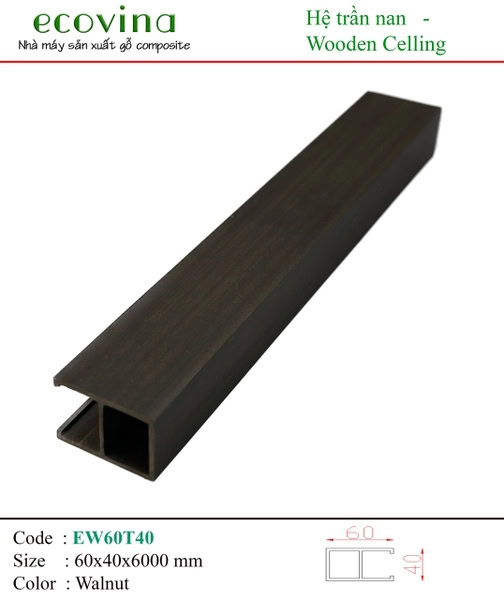 Ecovina EW60T40 Walnut WPC Slat