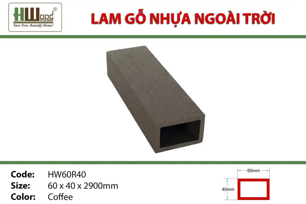 Hwood HW60R40 Outdoor Wood Composite Batten