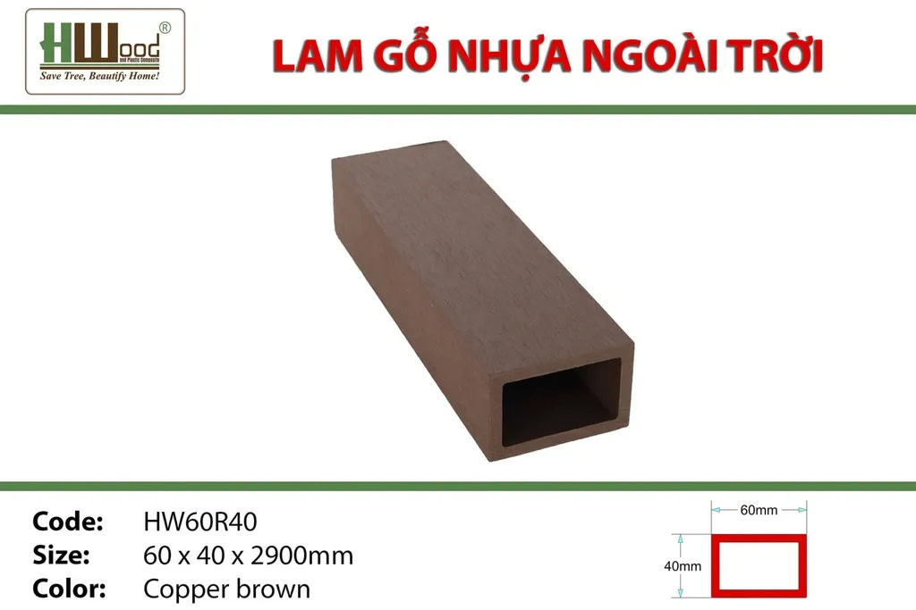 Hwood HW60R40 Outdoor Wood Composite Batten