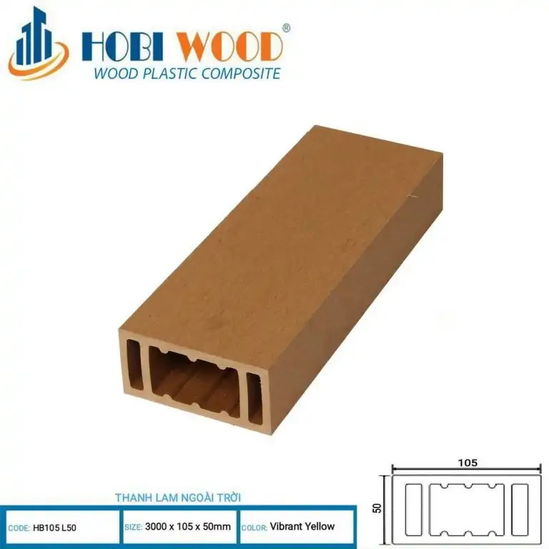 Thanh lam gỗ nhựa ngoài trời Hobi Wood HB105L50