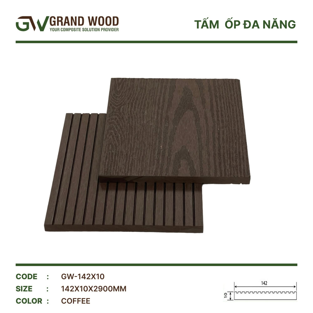 Thanh đa năng ngoài trời Grand Wood GW-142x10 Coffee