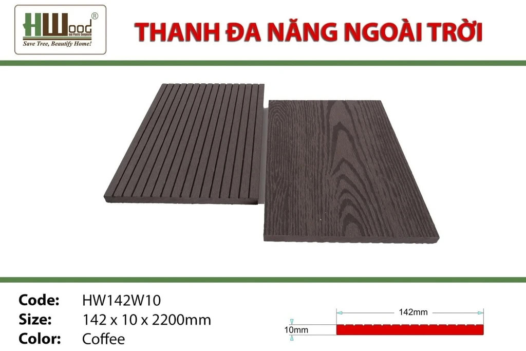 Hwood HW142W10 Outdoor Composite Decking Board