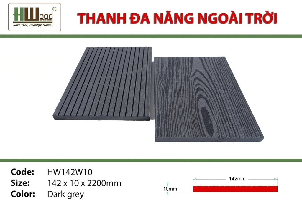 Hwood HW142W10 Outdoor Composite Decking Board