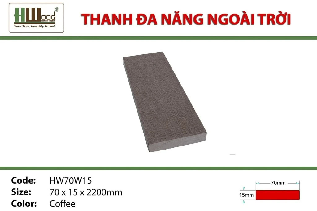 Hwood HW70W15 Outdoor Composite Decking Board