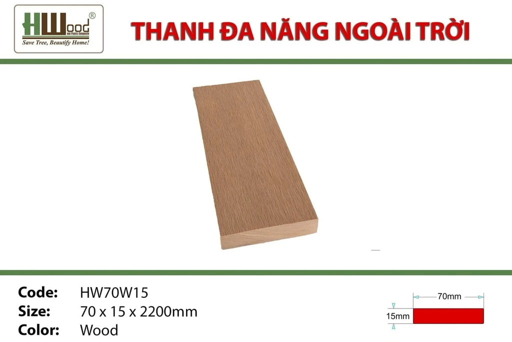 Thanh đa năng ngoài trời Hwood HW70W15