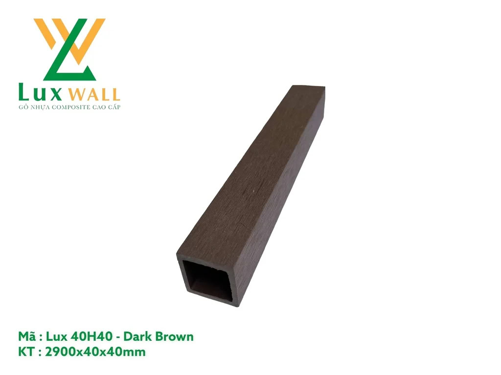 Thanh lam gỗ nhựa ngoài trời Luxwall LUX40H40 Dark Brown