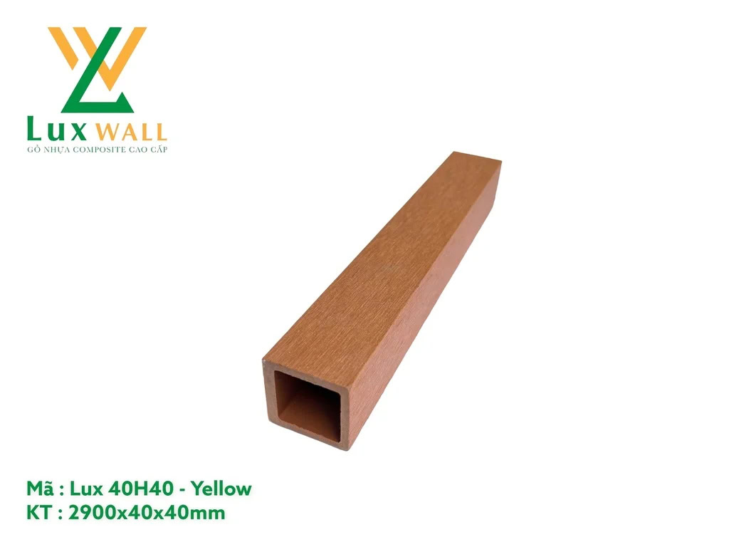 Thanh lam gỗ nhựa ngoài trời Luxwall LUX40H40 Yellow