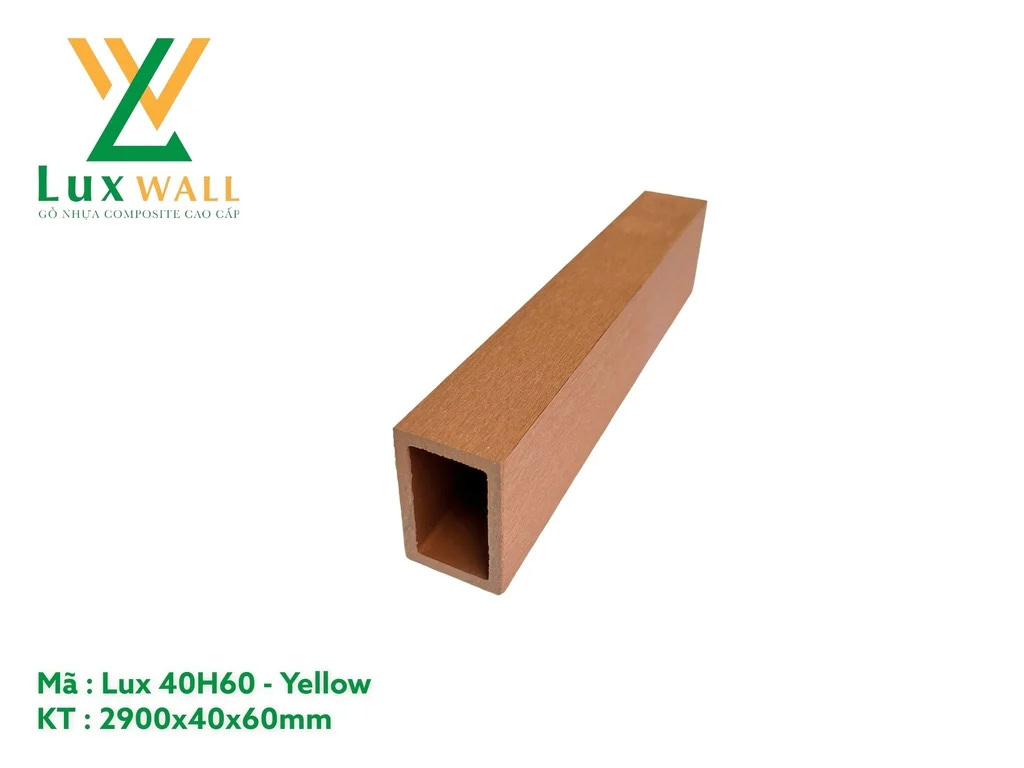 Thanh lam gỗ nhựa ngoài trời Luxwall LUX40H60 Yellow