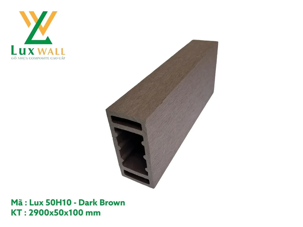 Thanh lam gỗ nhựa ngoài trời Luxwall LUX50H100 Dark Brown