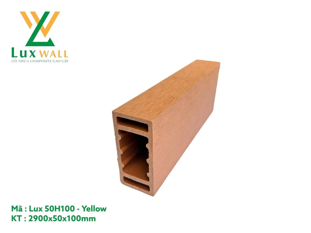 Thanh lam gỗ nhựa ngoài trời Luxwall LUX50H100 Yellow