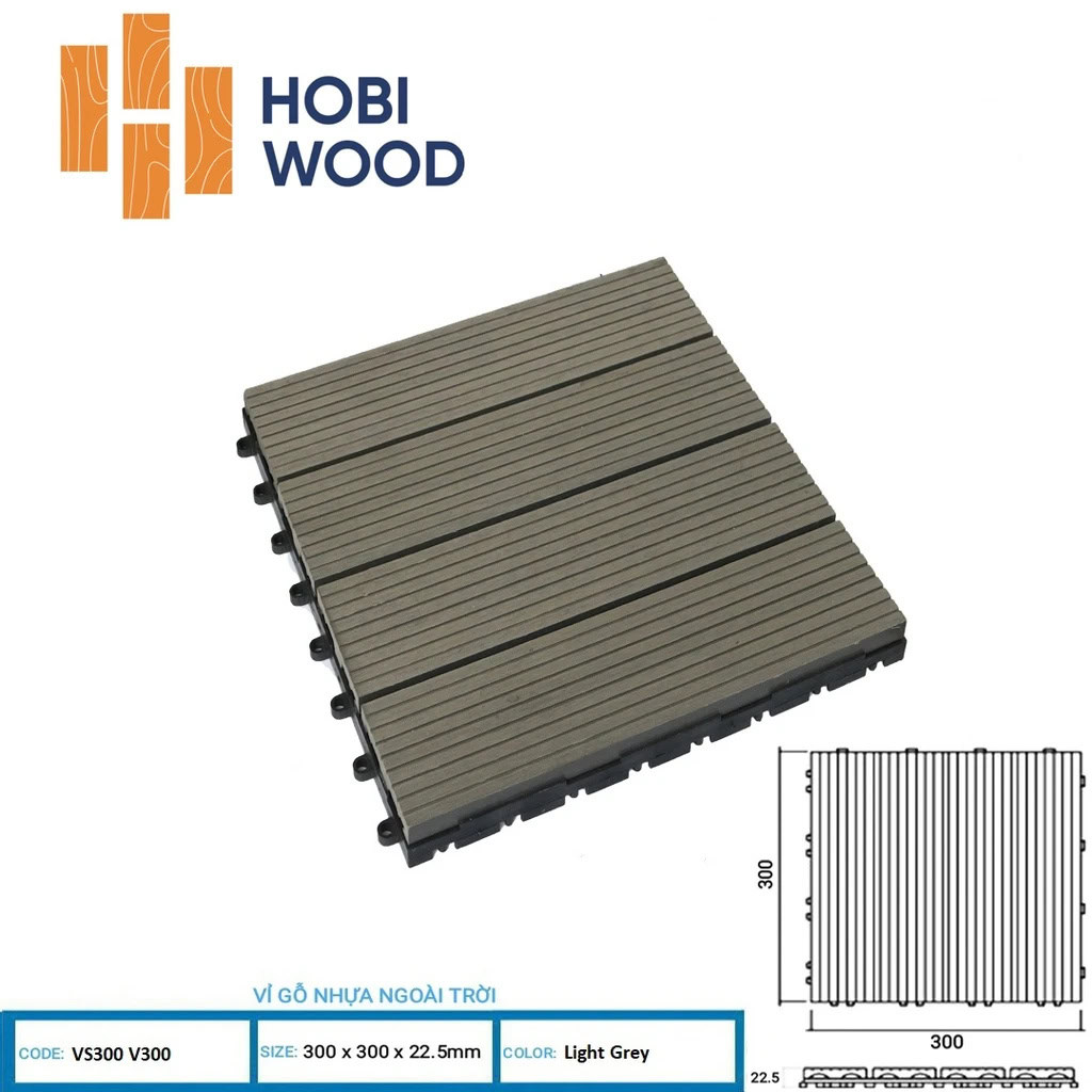 Hobi Wood 3D VS300V300 WPC Deck Tile
