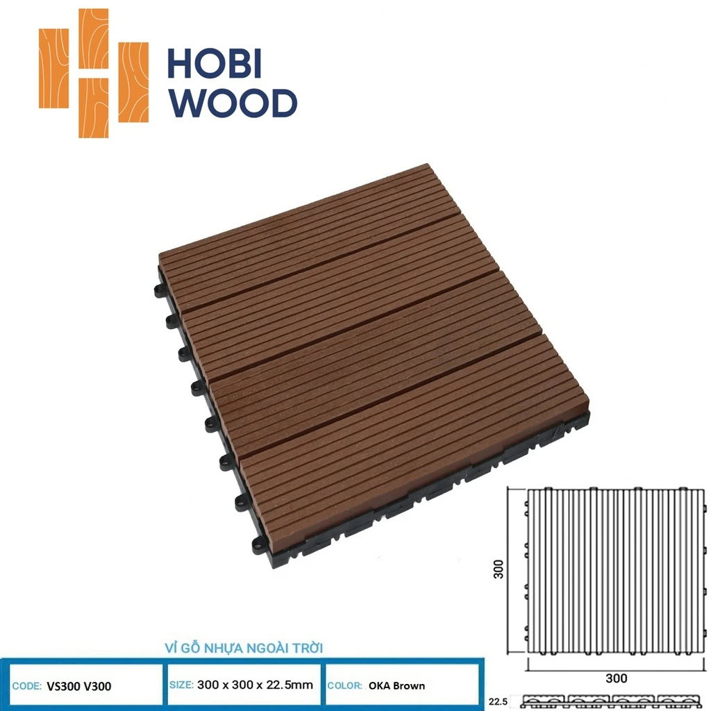 Hobi Wood 3D VS300V300 WPC Deck Tile
