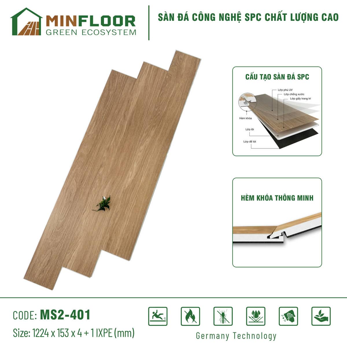 Sàn Nhựa Hèm Khóa MinFloor MS2-401