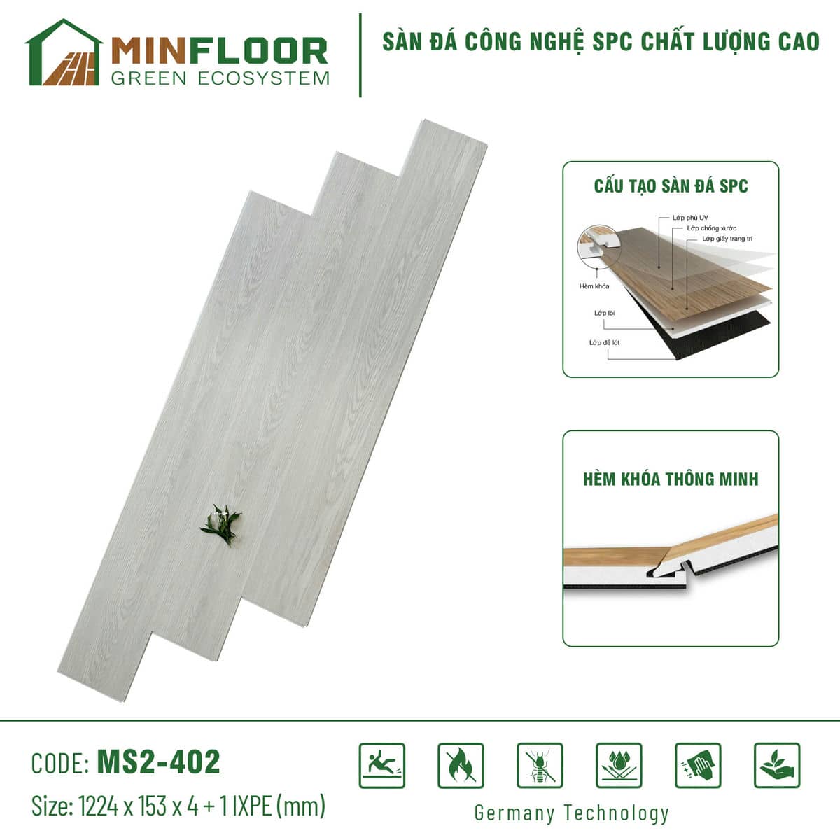 Sàn Nhựa Hèm Khóa MinFloor MS2-402