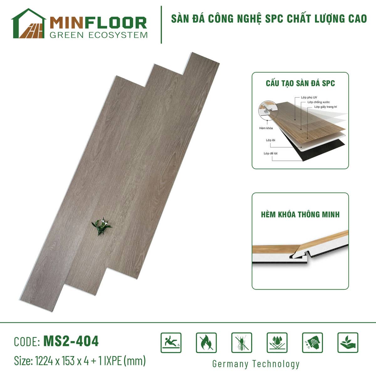Sàn Nhựa Hèm Khóa MinFloor MS2-404
