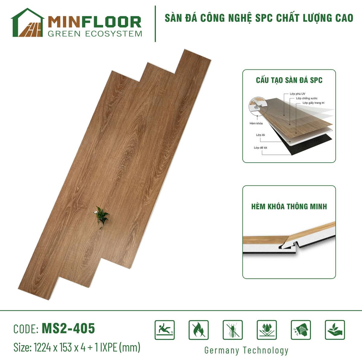 Sàn Nhựa Hèm Khóa MinFloor MS2-405