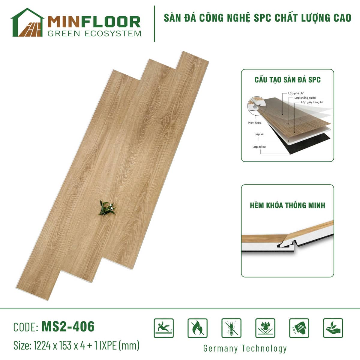 Sàn Nhựa Hèm Khóa MinFloor MS2-406