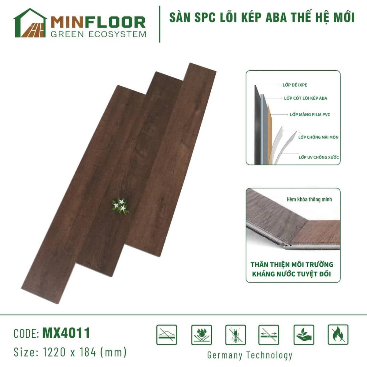 Sàn Nhựa Hèm Khóa MinFloor MX4011