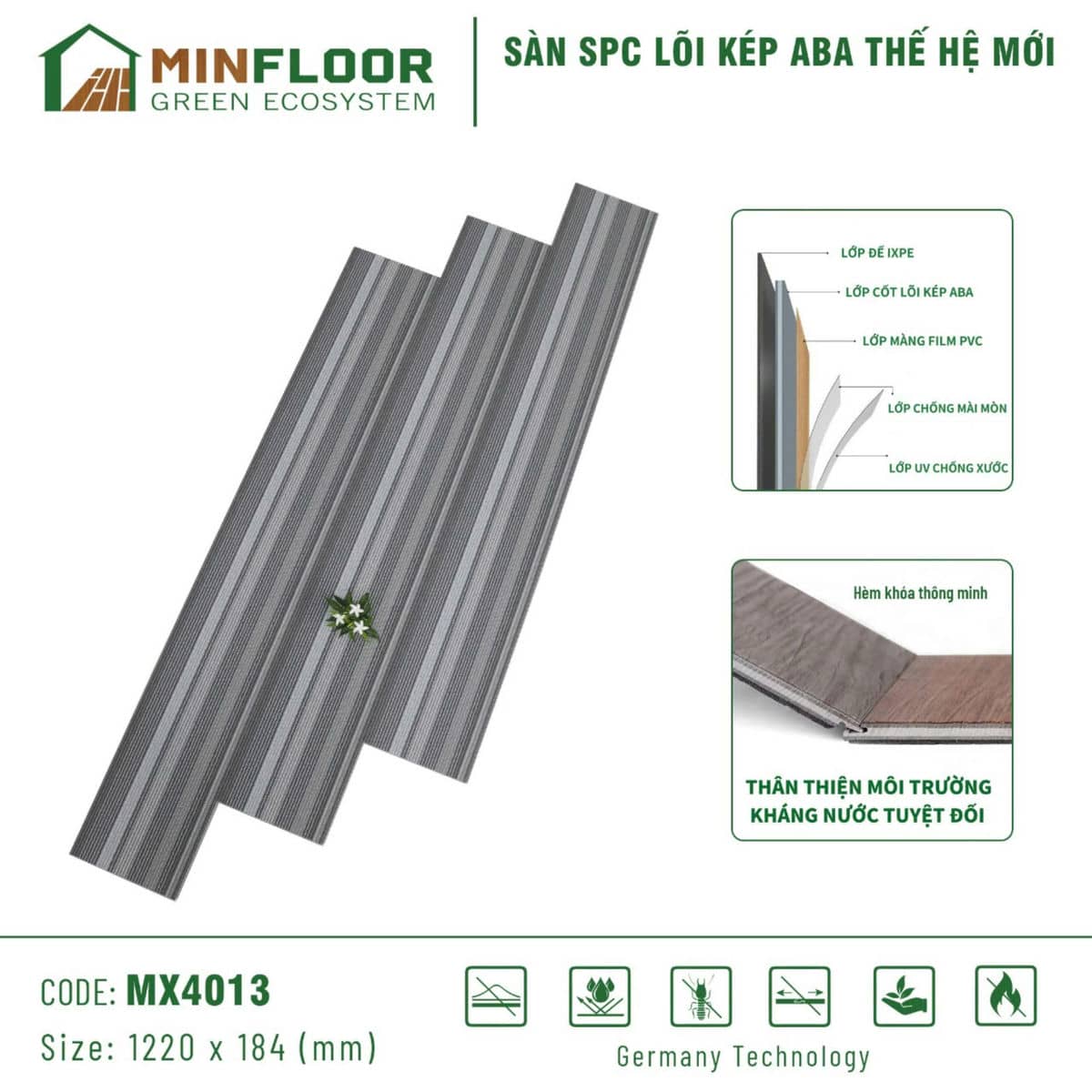 Sàn Nhựa Hèm Khóa MinFloor MX4013