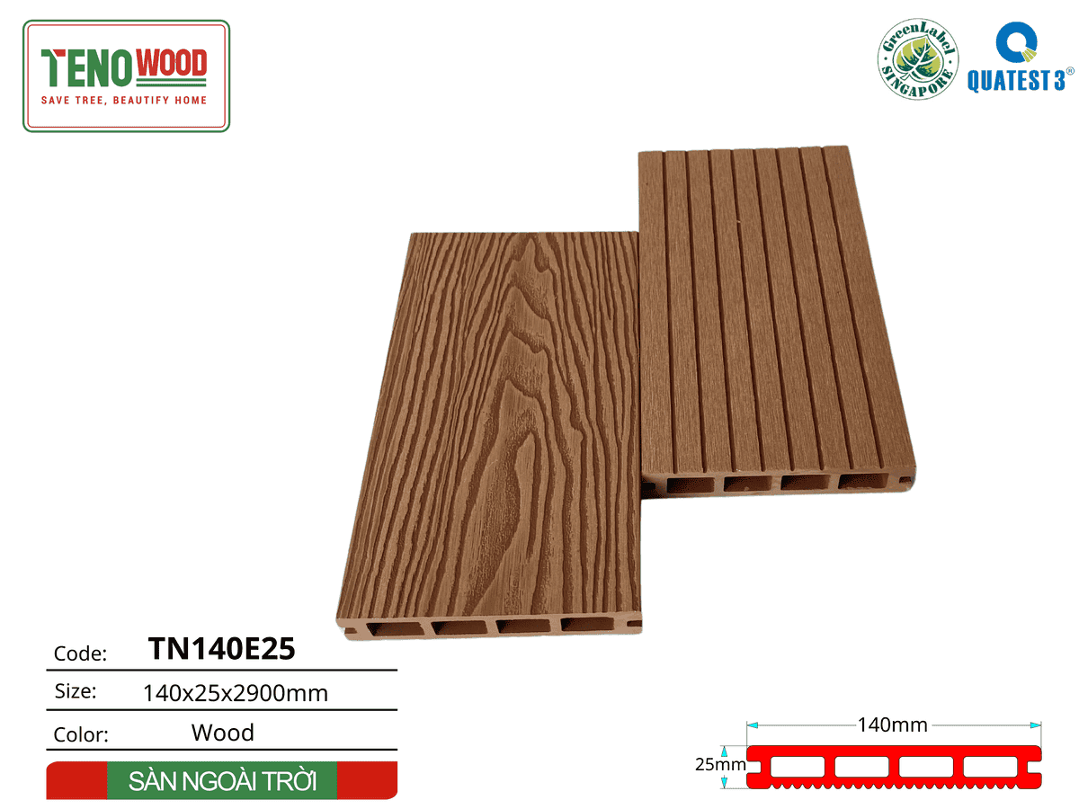 Sàn gỗ ngoài trời Tenowood TN140E25 Wood