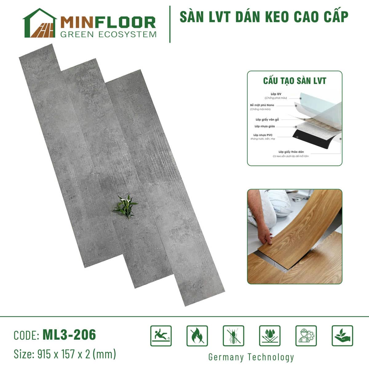 MinFloor ML3-206 Vinyl Flooring