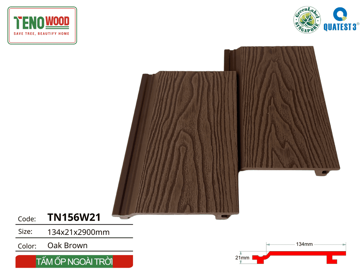 Tấm ốp gỗ nhựa Tenowood TN156W21 Oak Brown