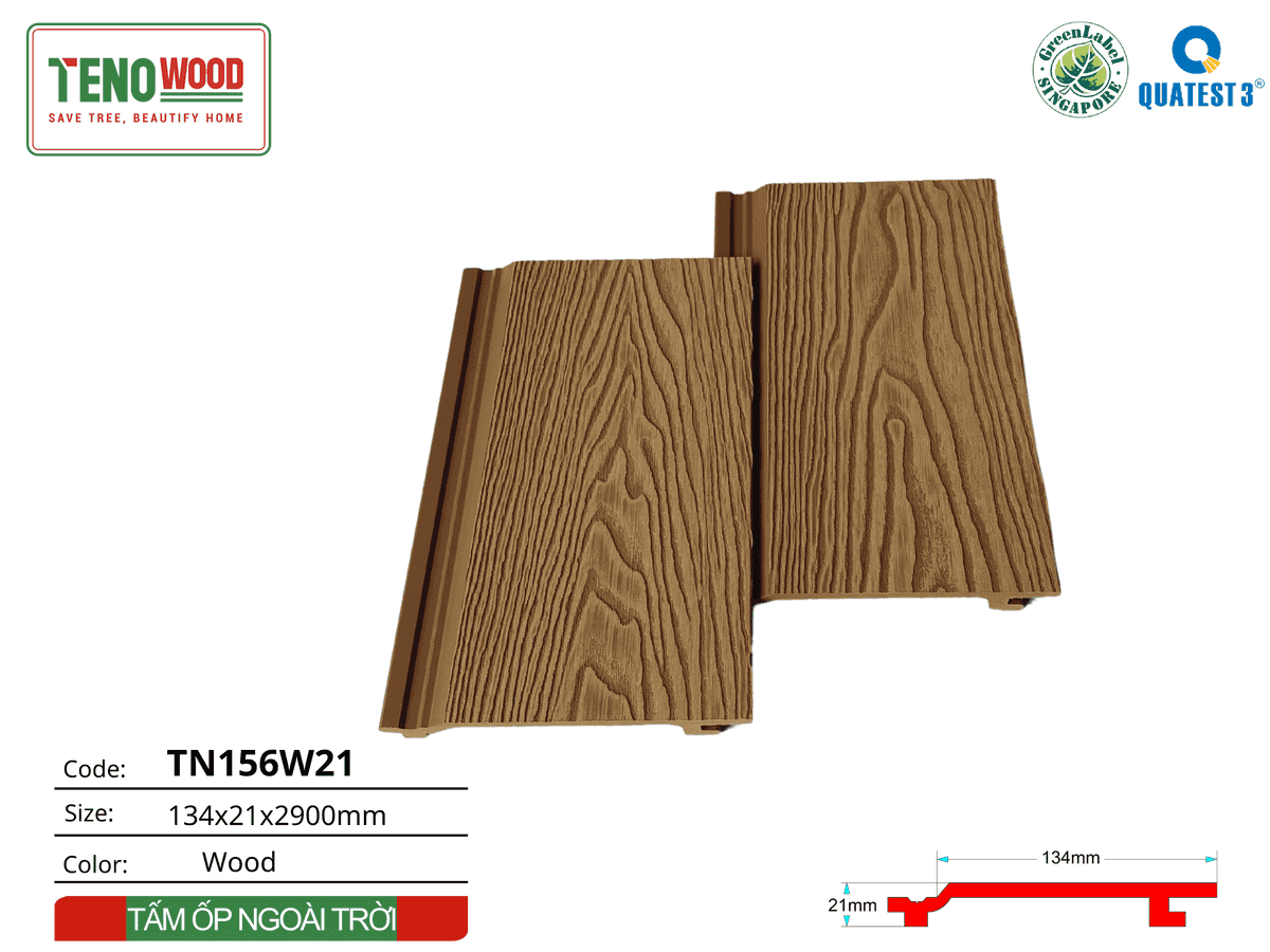 Tấm ốp gỗ nhựa Tenowood TN156W21 Wood