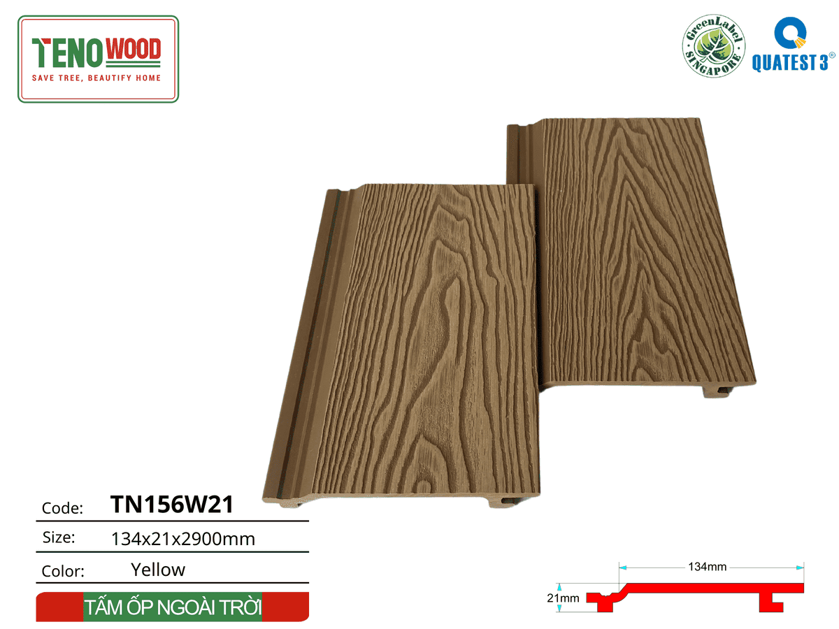 Tấm ốp gỗ nhựa Tenowood TN156W21 Yellow