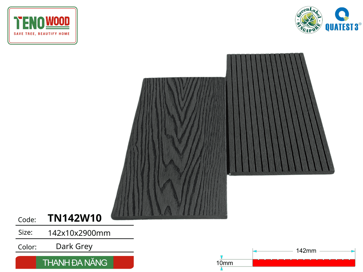 Thanh đa năng ngoài trời Tenowood TN142W10 Dark Grey