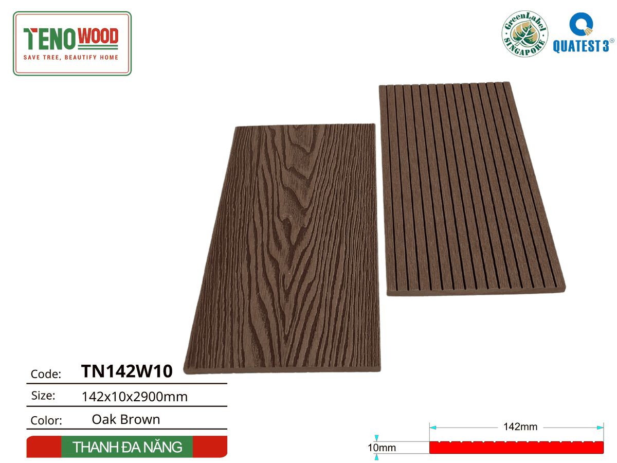 Thanh đa năng ngoài trời Tenowood TN142W10 Oak Brown