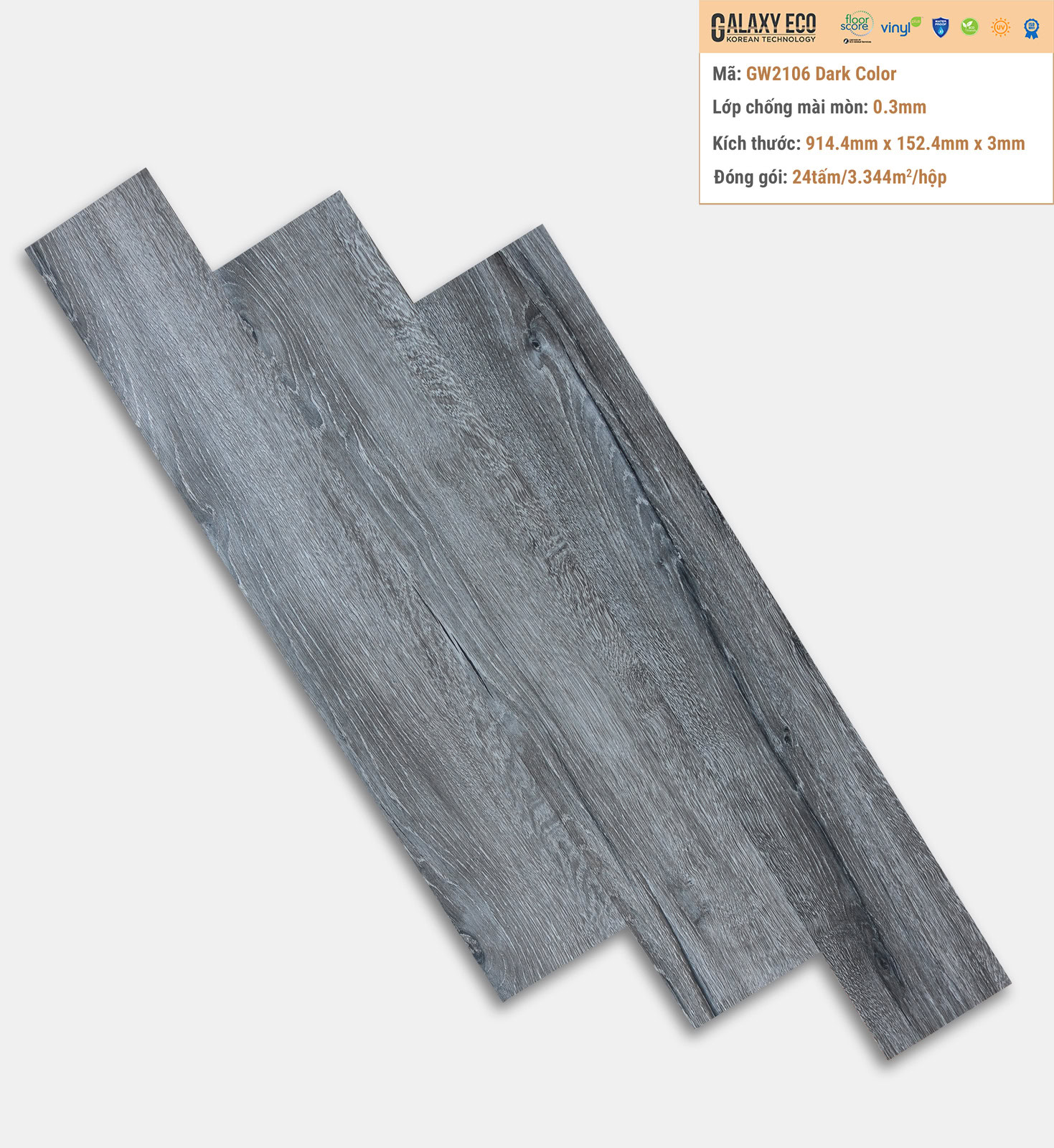 Galaxy Eco GW2106 Dark vinyl flooring