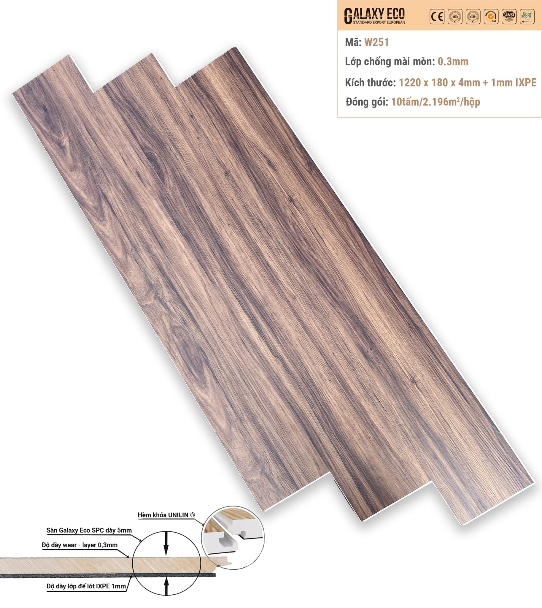 Galaxy Eco Premium W251 Click-lock Vinyl Flooring