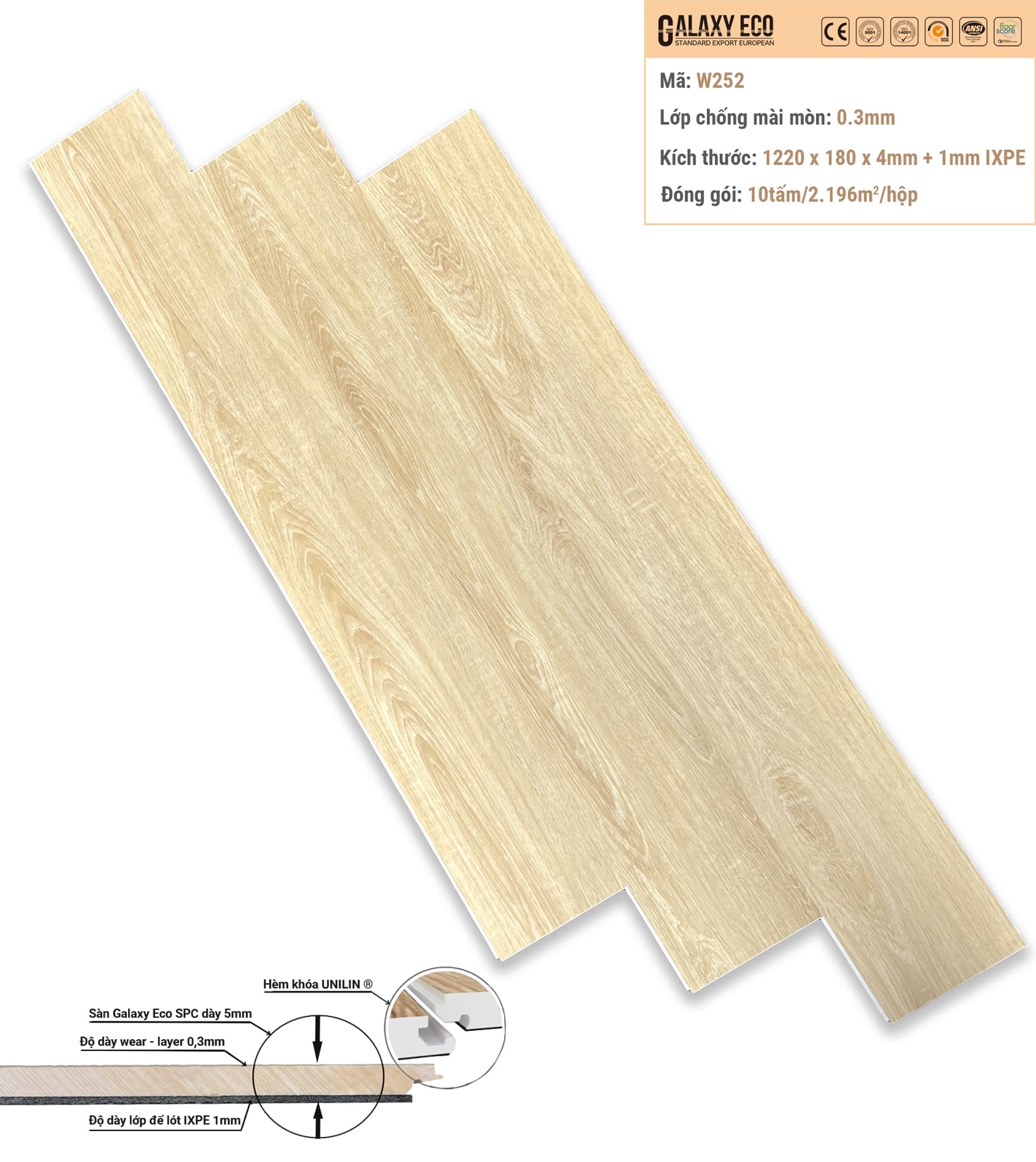 Galaxy Eco Premium W252 Click-lock Vinyl Flooring