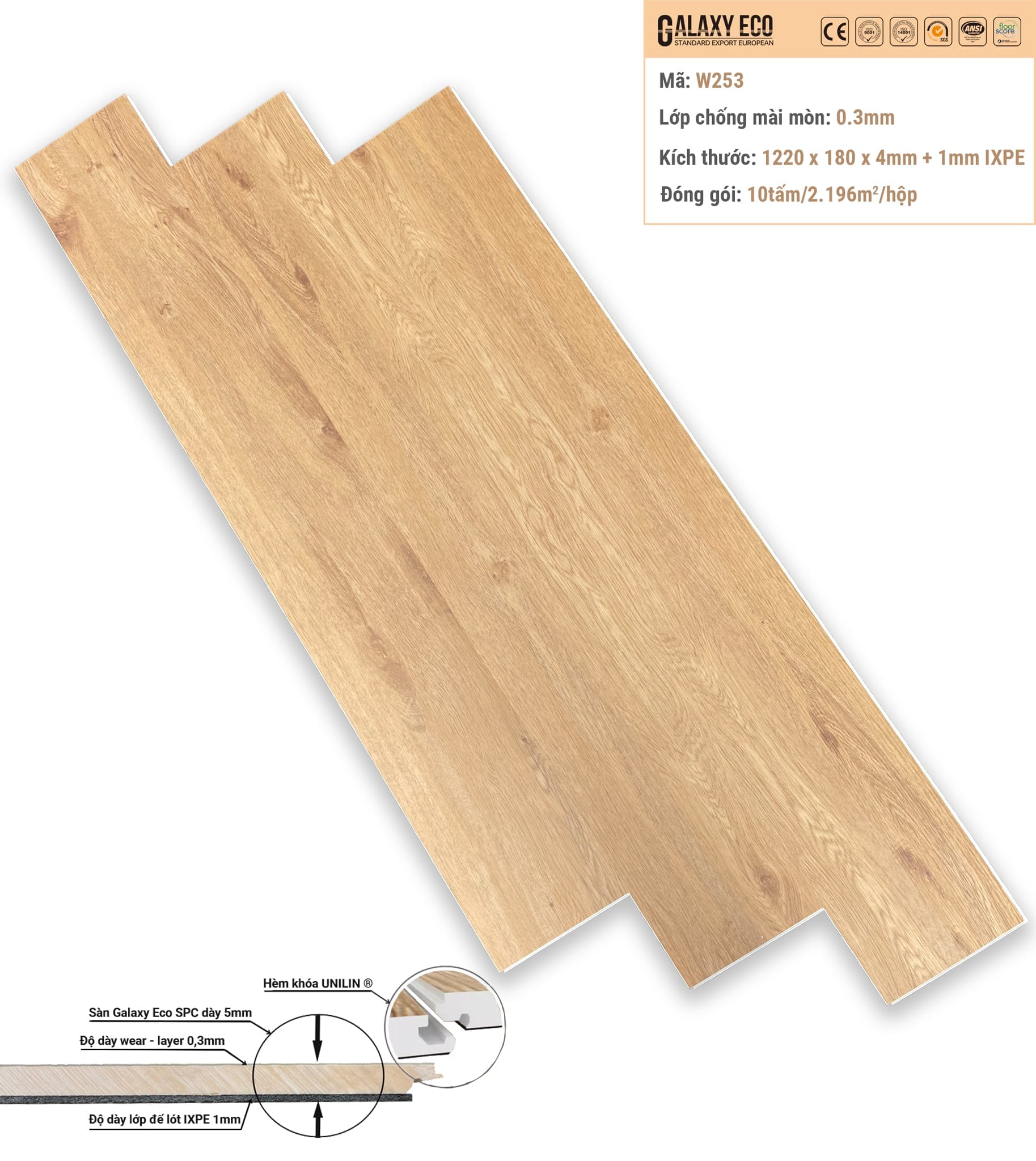 Galaxy Eco Premium W253 Click-lock Vinyl Flooring