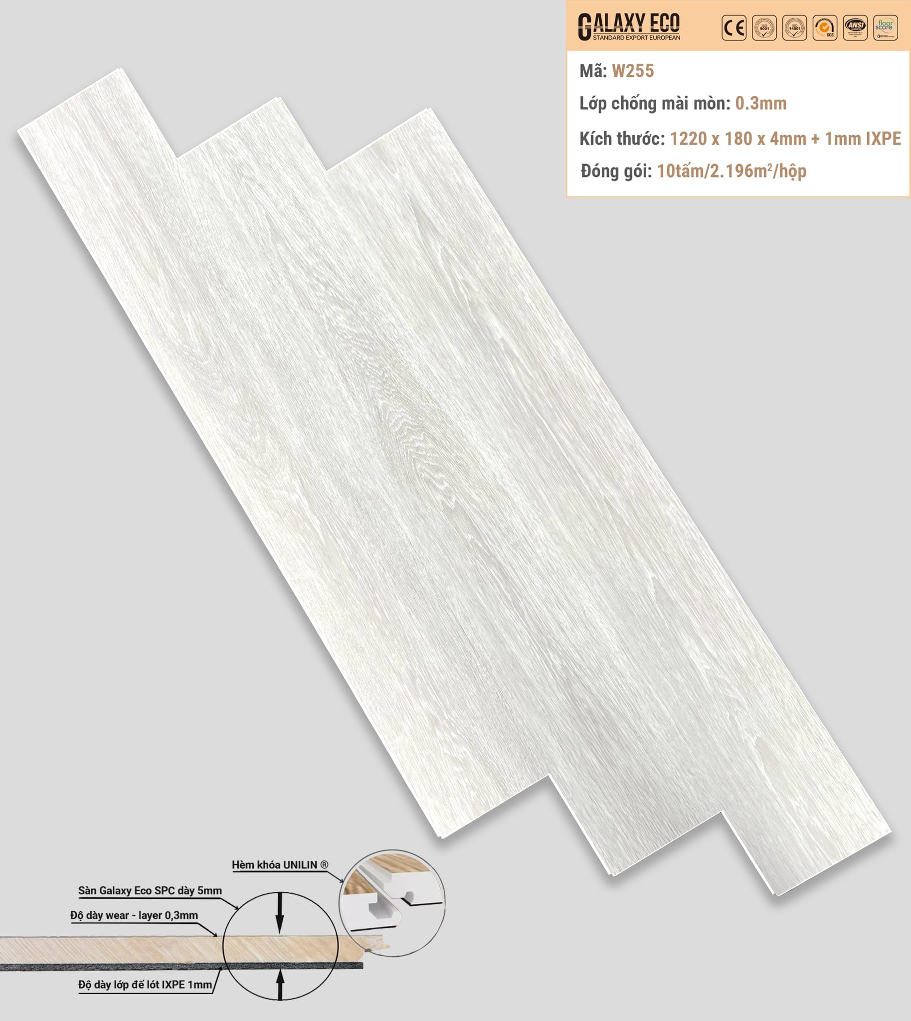 Galaxy Eco Premium W255 Click-lock Vinyl Flooring