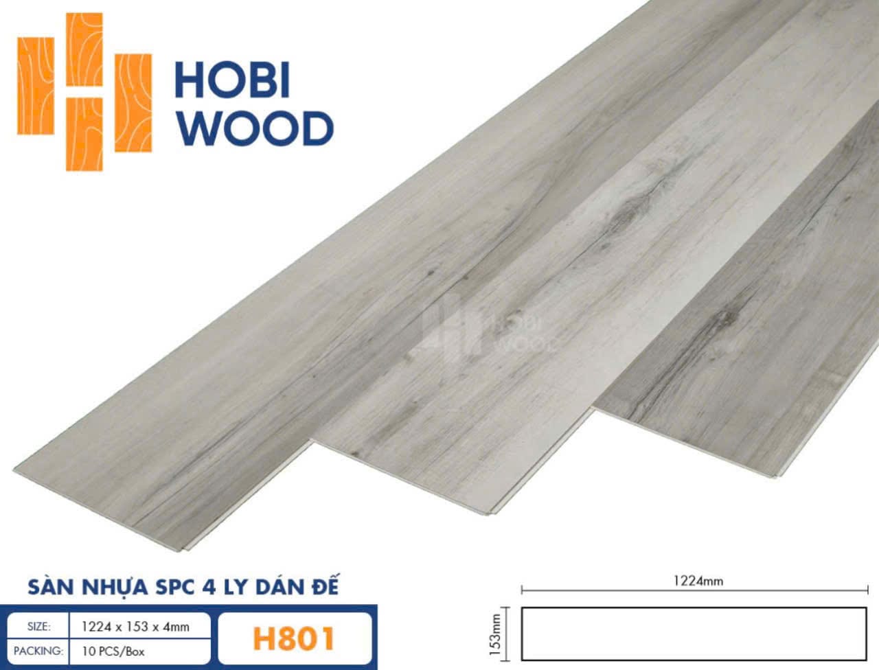 Sàn nhựa hèm khóa HobiWood H801