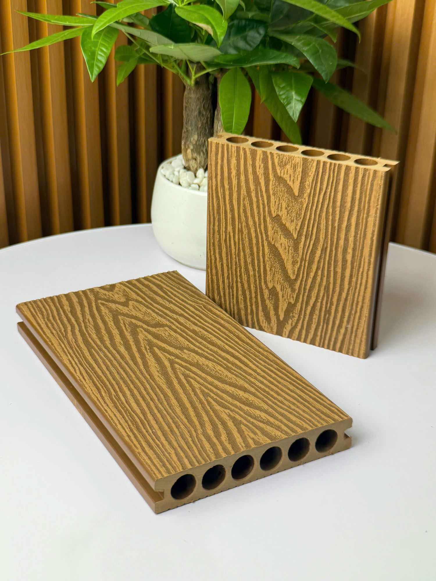 Ecovina EW140T25 Yellow 3D Round Hole Outdoor Wood Flooring (1)