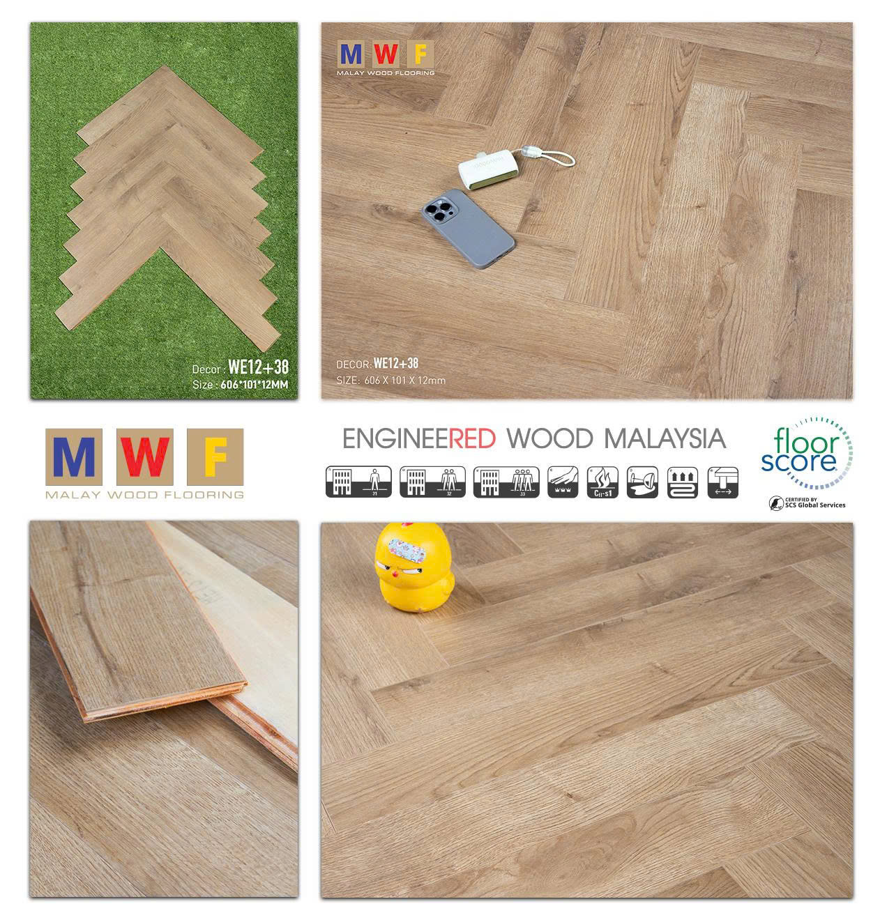 Sàn gỗ kỹ thuật MalayWood WE12+38