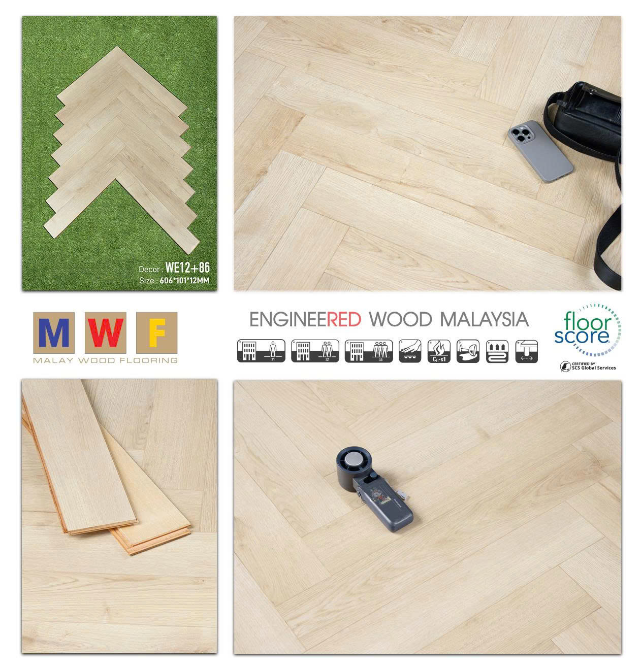 Sàn gỗ kỹ thuật MalayWood WE12+86