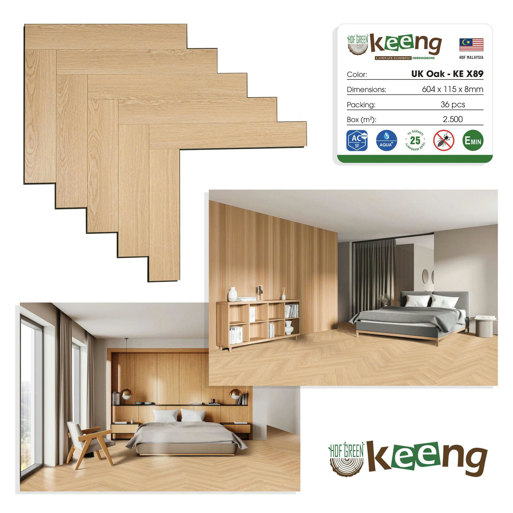 Sàn gỗ xương cá Keeng KE-X89