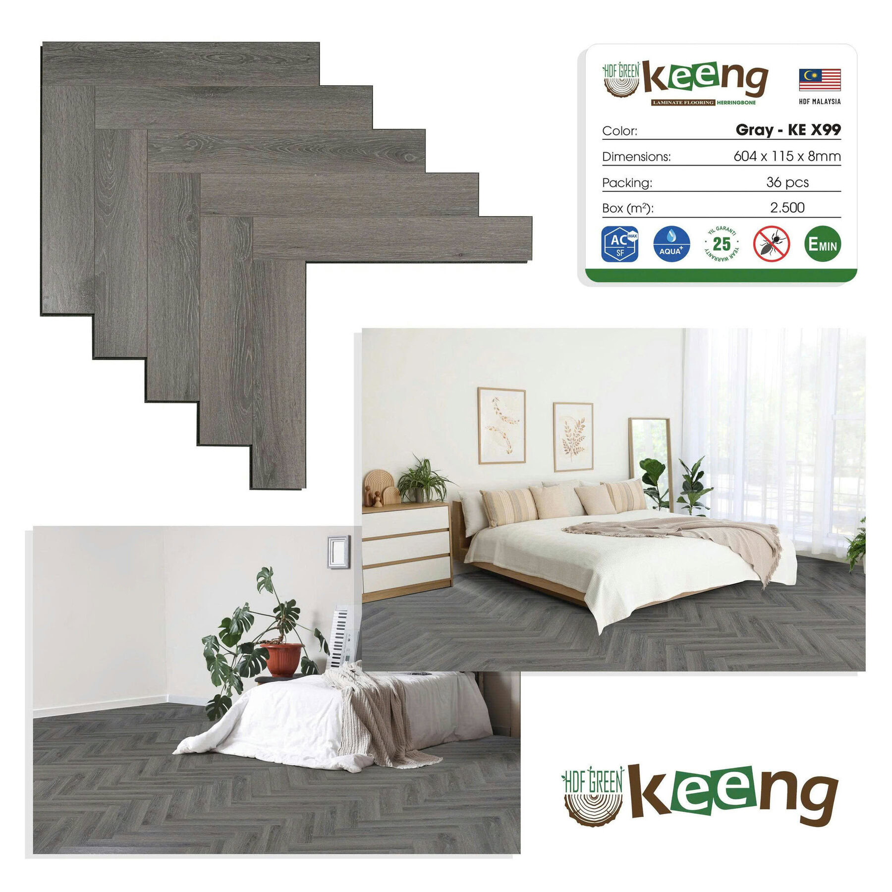Sàn gỗ xương cá Keeng KE-X99