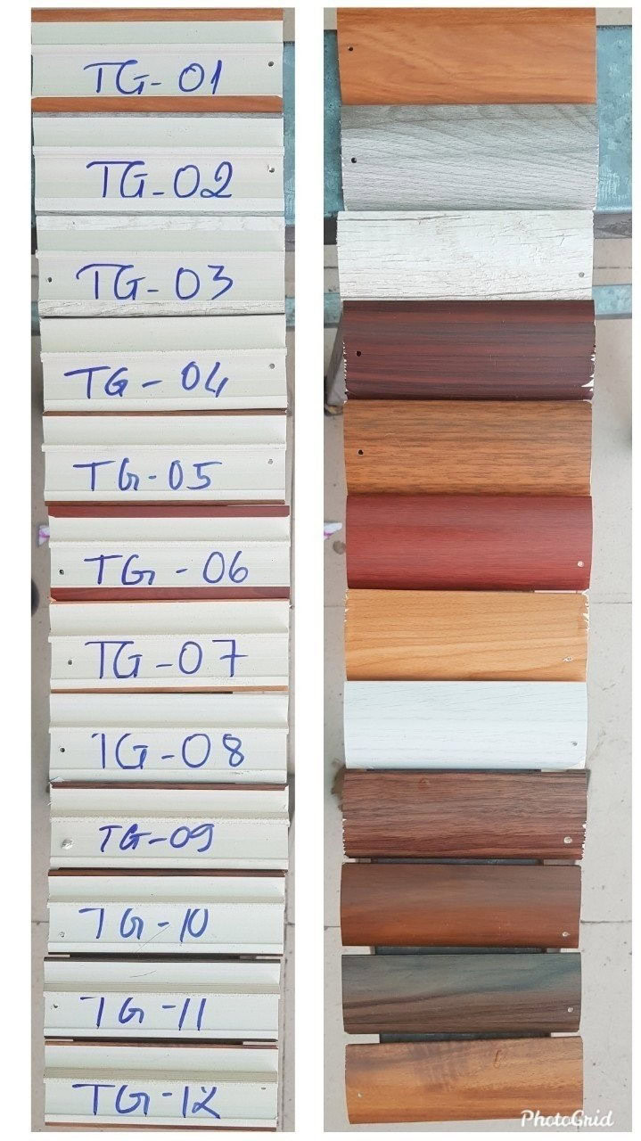 Bảng Màu Thực Tế Nẹp Nhựa Kết Thúc Sàn Gỗ