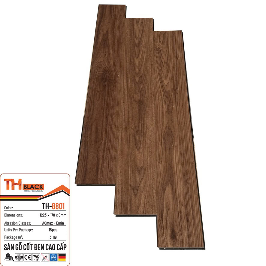 Sàn gỗ THBLACK Cốt Đen TH-8801