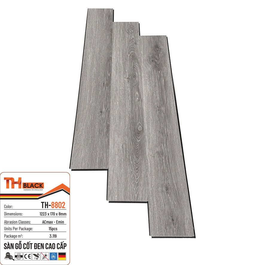 Sàn gỗ THBLACK Cốt Đen TH-8802