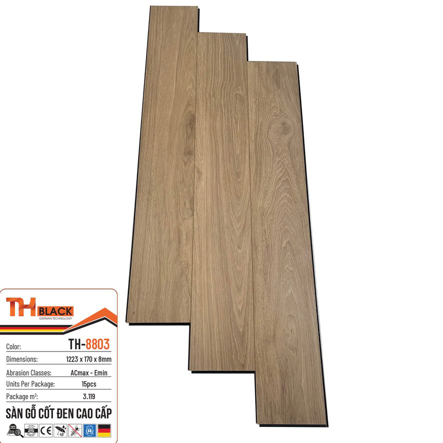 Sàn gỗ THBLACK Cốt Đen TH-8803