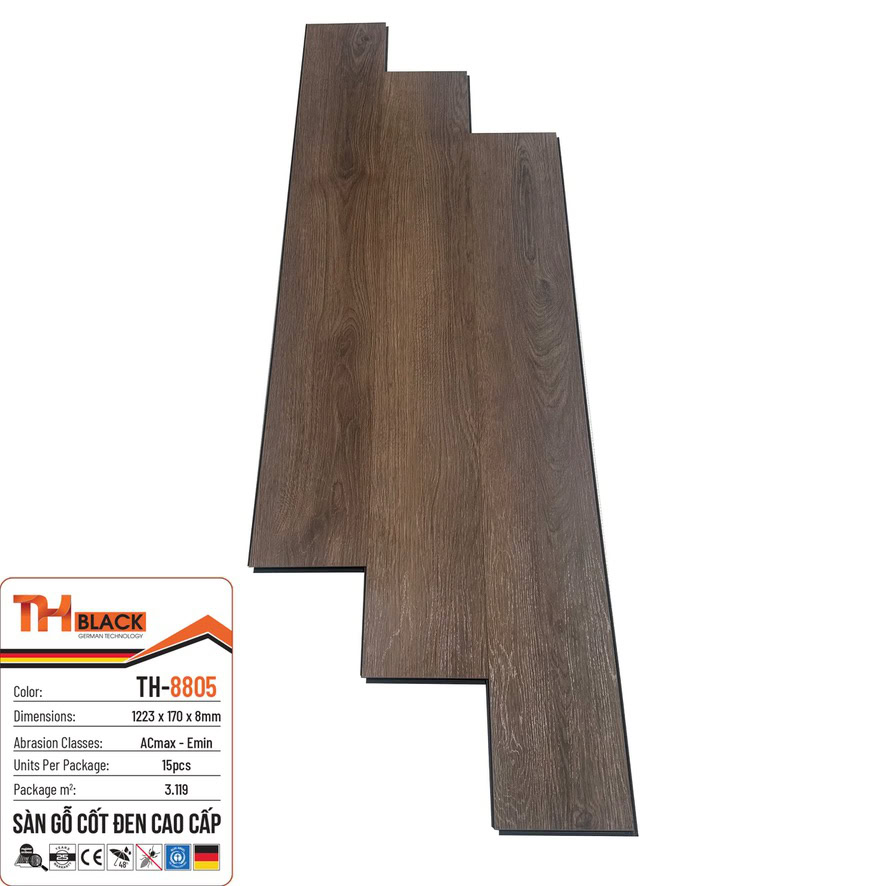 Sàn gỗ THBLACK Cốt Đen TH-8805
