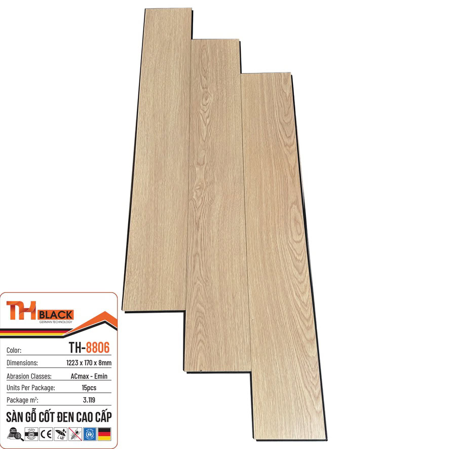 Sàn gỗ THBLACK Cốt Đen TH-8806
