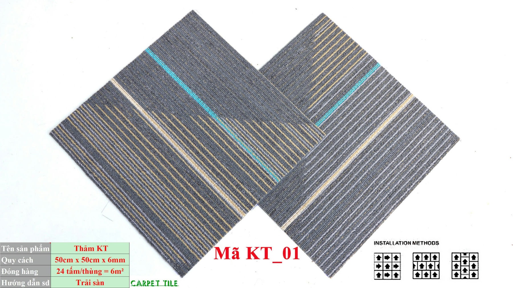 TH Commercial Carpet KT01 Carpet Tiles H2