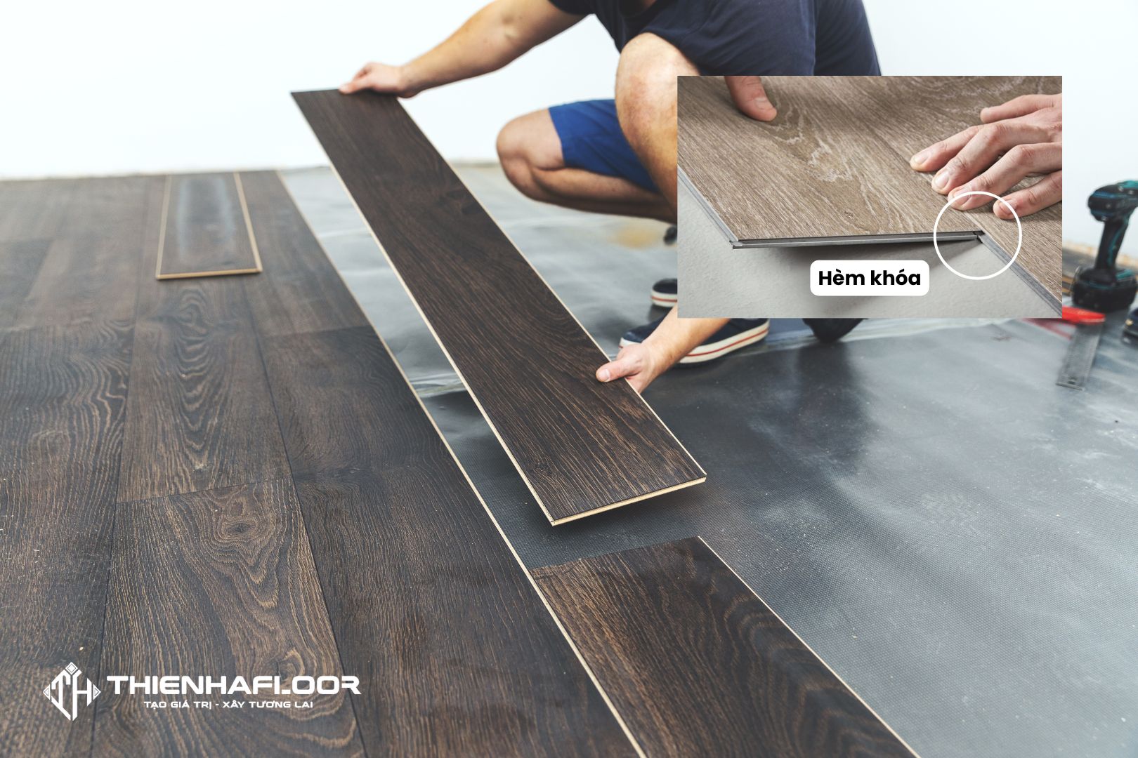 Sàn nhựa hèm khóa SPC có thiết kế hèm thông minh, dễ lắp đặt Sàn nhựa hèm khóa SPC có thiết kế hèm thông minh, dễ lắp đặt